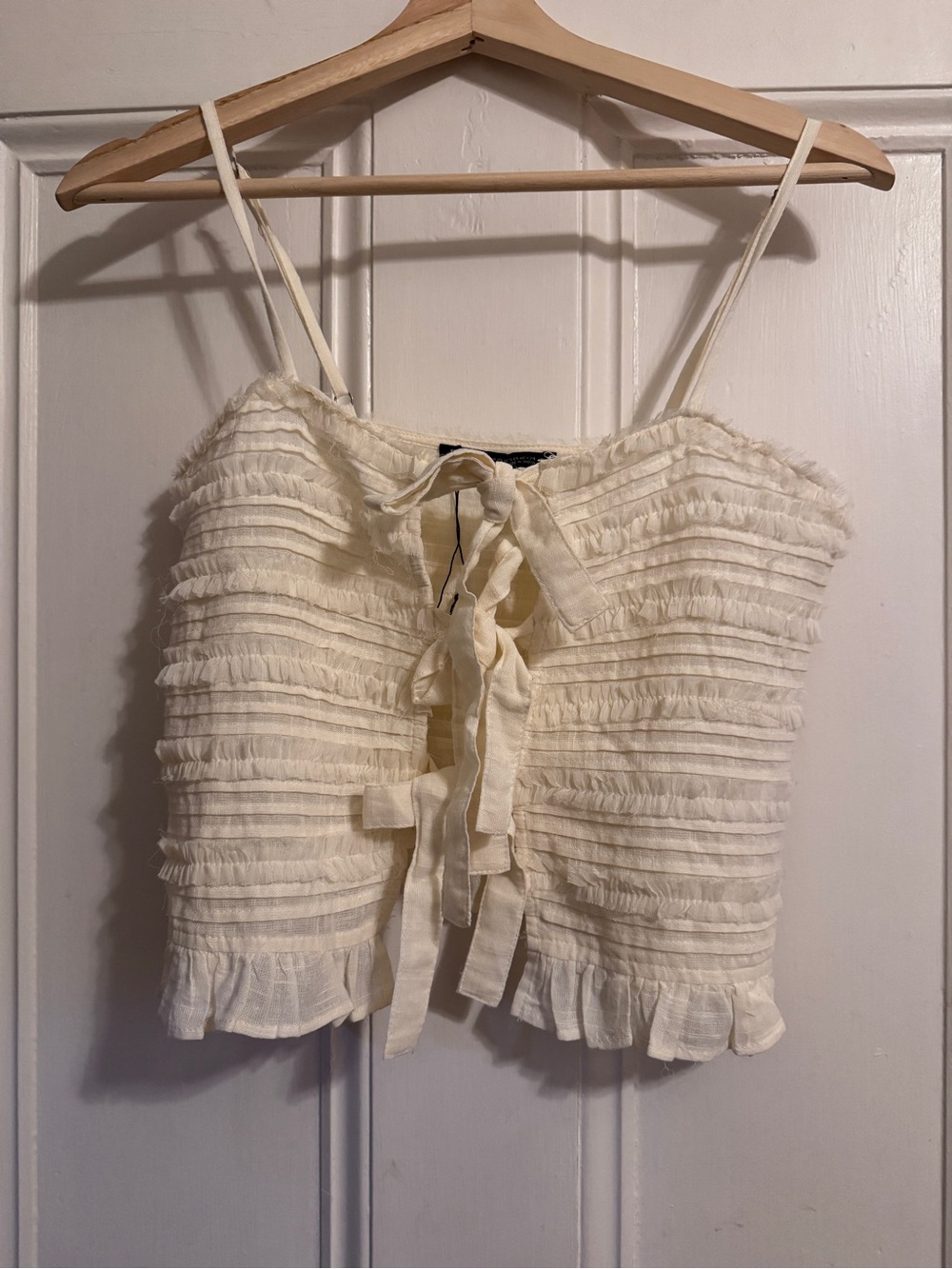 Zara Cream Ruffle Tank - Picture 3 of 4